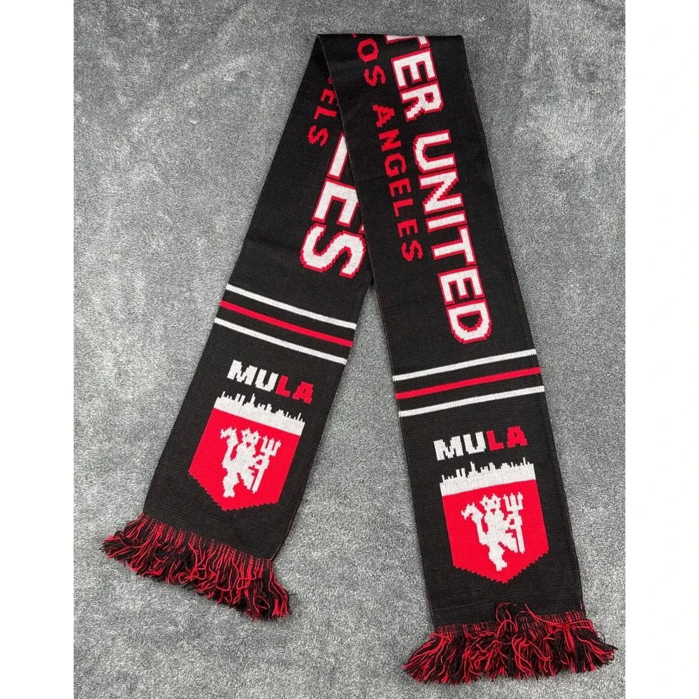 Ruffneck Scarves Manchester United Fans of Los Angeles MULA Knit Scarf Black Red